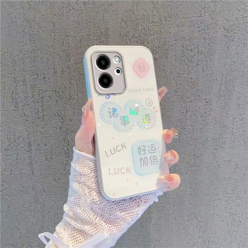 适用荣耀80SE手机壳HONOR8OSE保护套ES华为新款H0N0R80S80E钢化玻璃全包防摔曲屏简约曲面屏专用男女诸事顺遂 - 图1