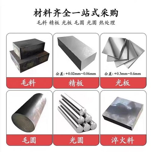 45号钢光板P20模具钢40CR精板DC53钢板H13毛料CR12MOV调质Q235铁 - 图0