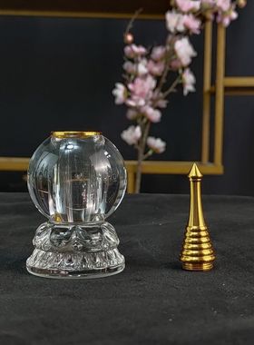 水晶装藏舍利子水晶舍利塔密封透明可见甘露丸嘎乌瓶佛塔桌面供养