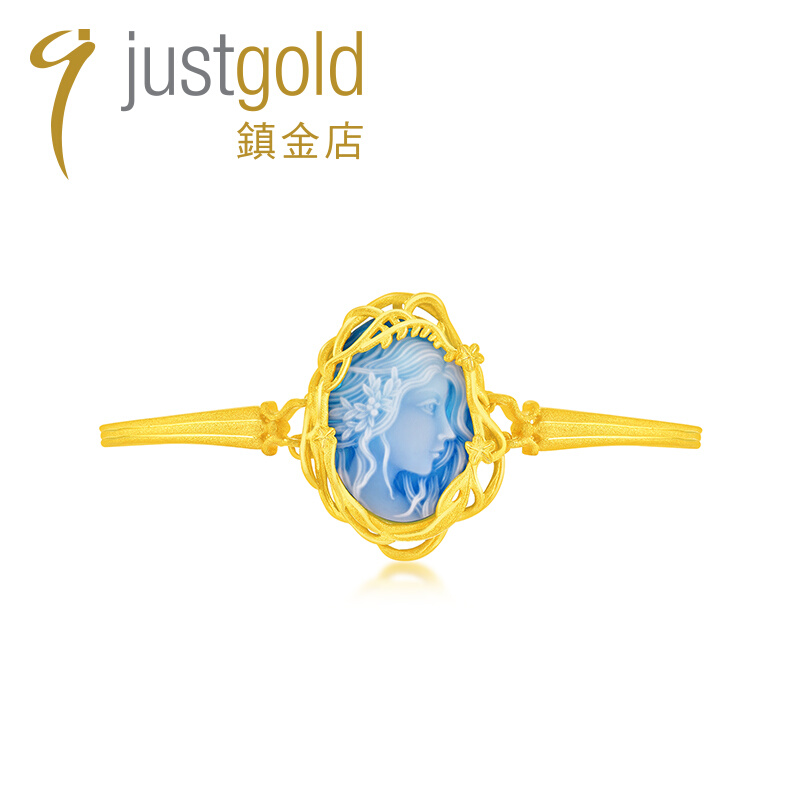 justgold镇金店雅典娜黄金足金手链手镯1104621Y - 图0