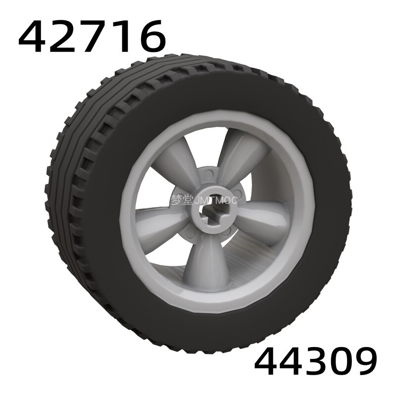 JMTMOC科技组42716积木配件30x20mm五幅轴孔轮毂 赛车跑车DIY零件 - 图0