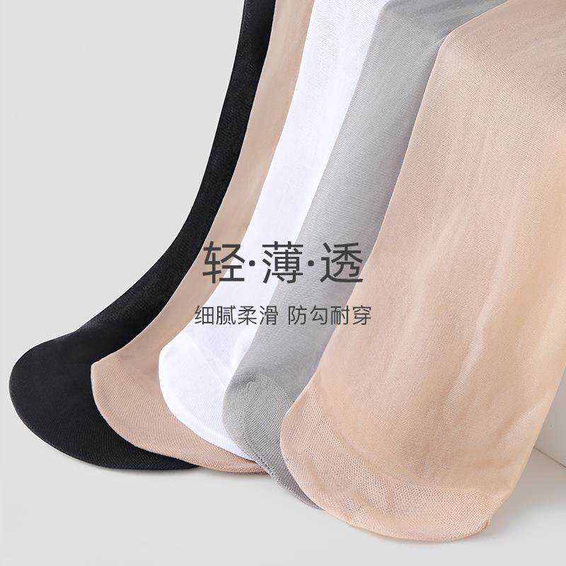 Summer thin white long elastic knee socks, mid-length