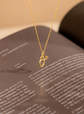 钛钢项链不掉色女士字母锁骨链