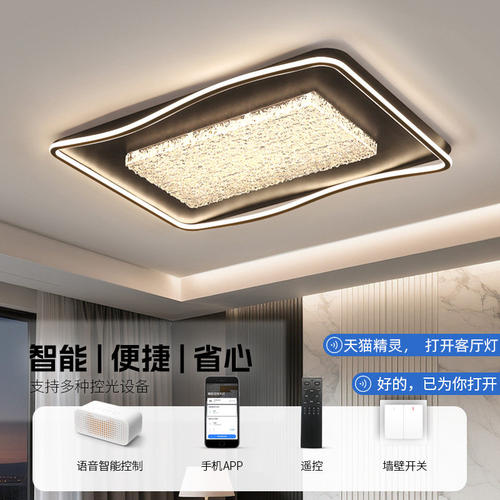 2026新款现代简约LED客厅套餐吸顶灯超薄长方形大气家用护眼灯具 - 图1