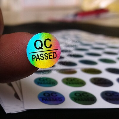 龙燕佳 QC标签 镭射纸QC PASSED不干胶标签 检验合格标签 50元/万 - 图3