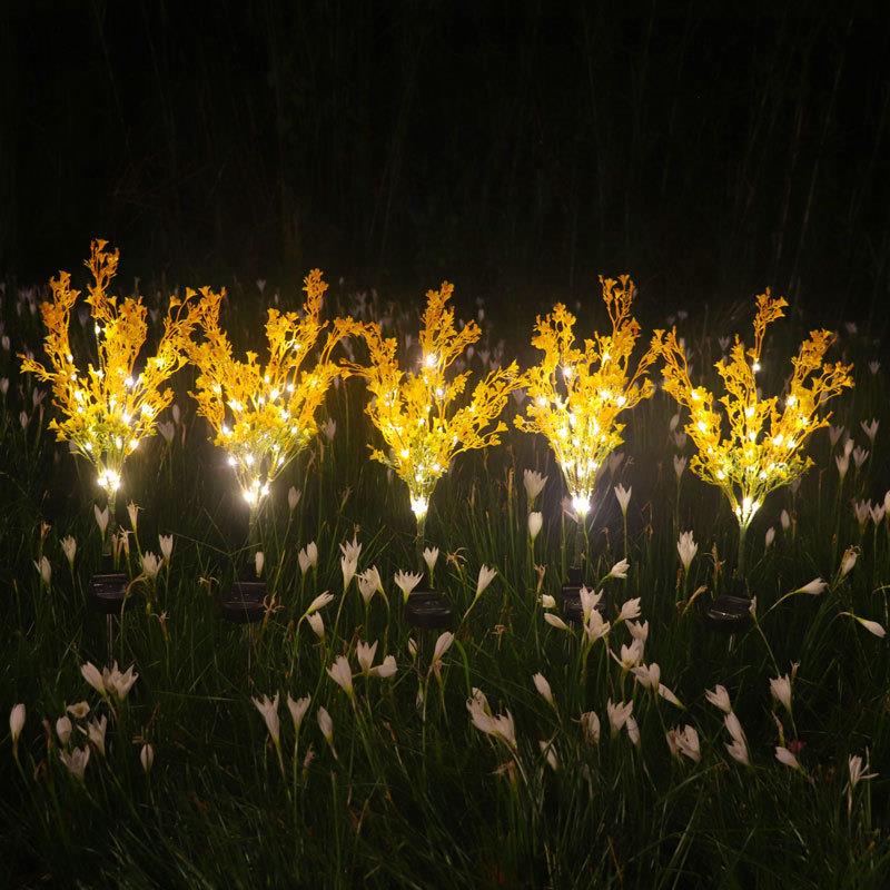 厂家油菜花花园太阳能草坪灯小区7头灯led地插灯户外太阳能供应