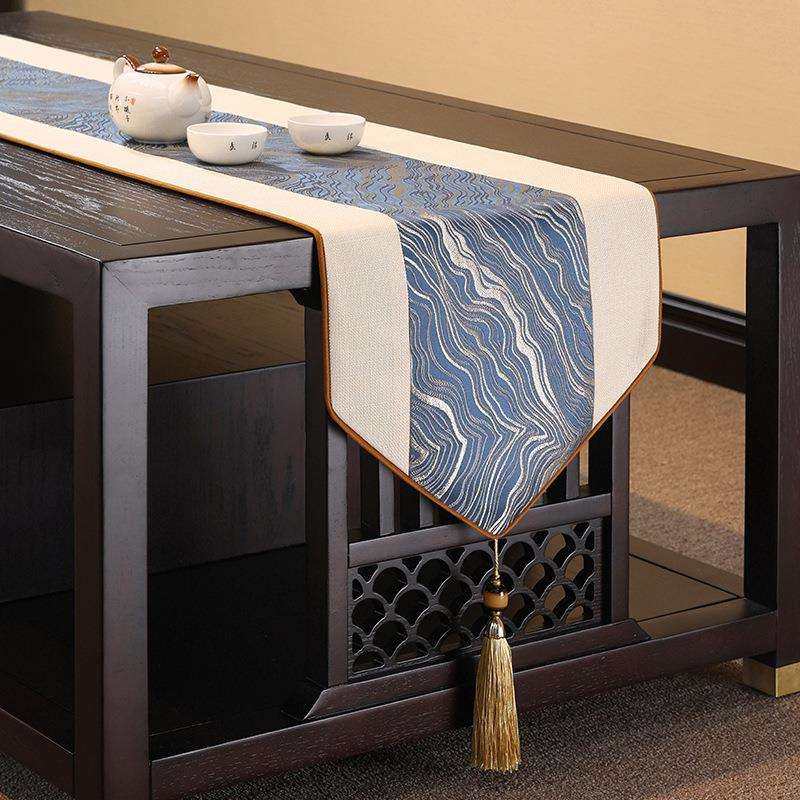 桌旗新中式禅意餐桌布茶几茶旗茶桌布电视柜茶台布艺长条现代简F^,淘宝优惠券,粉丝福利购,淘宝优惠卷