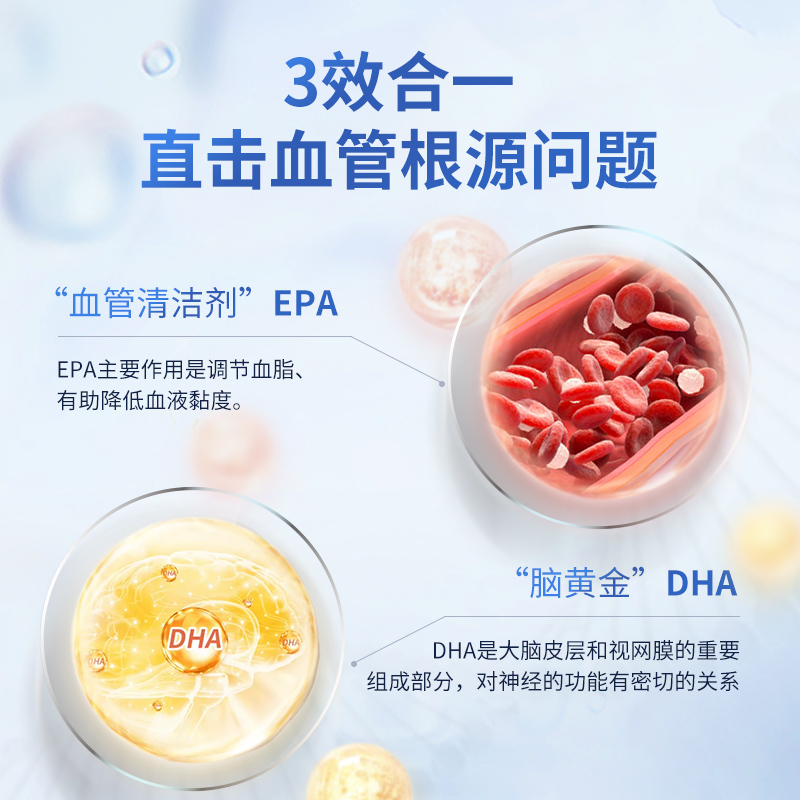 纳豆激酶日本原装进口软胶囊10000FU护心脑血管DHA EPA中老年保健 - 图1