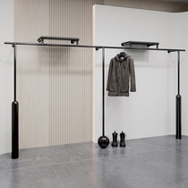 Clothing Store Show Rack Black Iron Art New Upper Wall Hanging Floor Hanging Clothes Hanger Mens And Womens Clothing Store Display Shelves