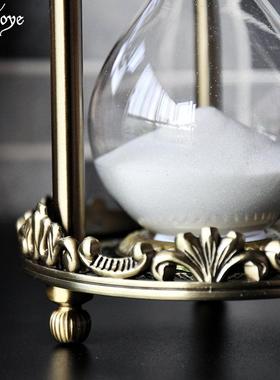 兮古金属沙漏30分钟计时器创意摆件家居装饰品送女友男朋友礼物