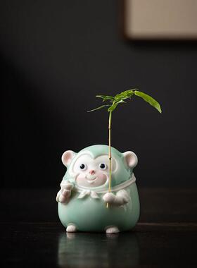 【猴子有钱】可爱小猴子摆件陶瓷工艺品生肖吉祥物创意家居装饰品