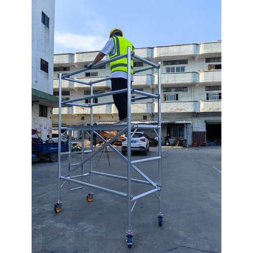 欧标铝合金脚手架移动平台厂家直销窄架加厚扣件式轻便快装铝通架 - 图3