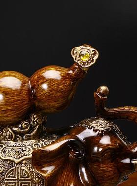 新中式复古招财吸水镇宅象大象一对象客厅酒柜玄关家居摆件装饰品