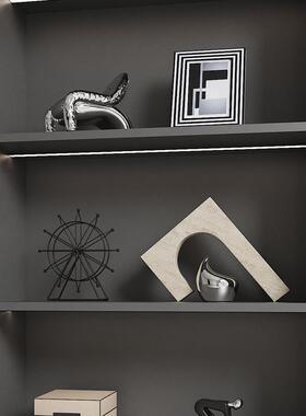 现代简约客厅电视柜酒柜书柜摆件高级感壁龛开放格小众设计师摆件