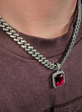 Jennie同款红宝石项链高级锁骨链