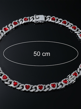 GangGang原创爆闪镶钻红宝石项链