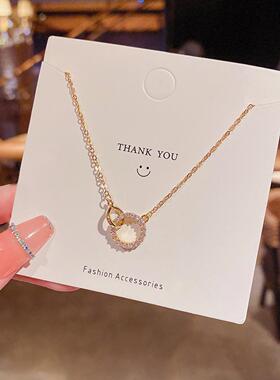 ins轻奢高级设计感钛钢项链女