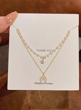 轻奢小众爱心双侧钛钢项链女百搭