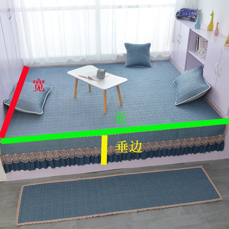 定制夏季凉感丝榻榻米床盖防滑炕盖踏踏米的专用床单垫子罩套单件 - 图2