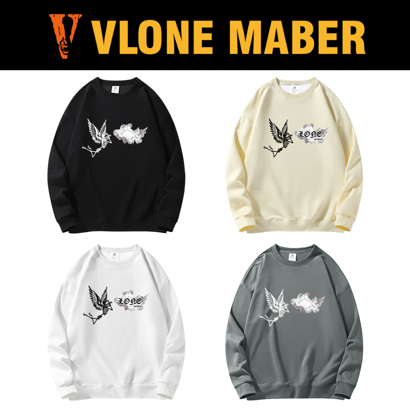 VLONE美式复古圆领卫衣情侣