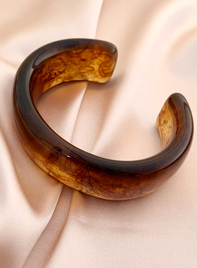 欧美跨境波浪亚克力树脂手镯异形不规则时尚冷淡风高级感树脂手镯