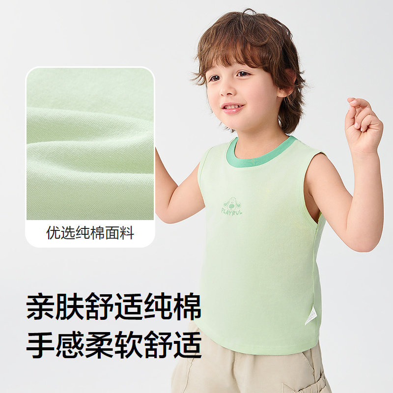 巴拉巴拉宝宝背心打底夏季无袖短袖纯棉