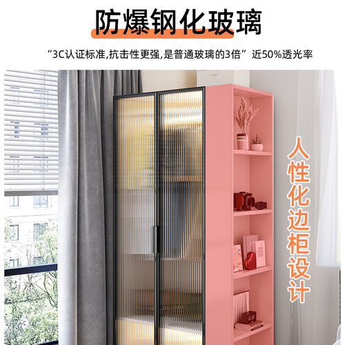 衣柜家用卧室儿童小户型实木简易收纳柜子轻奢定制长虹玻璃门衣橱 - 图0