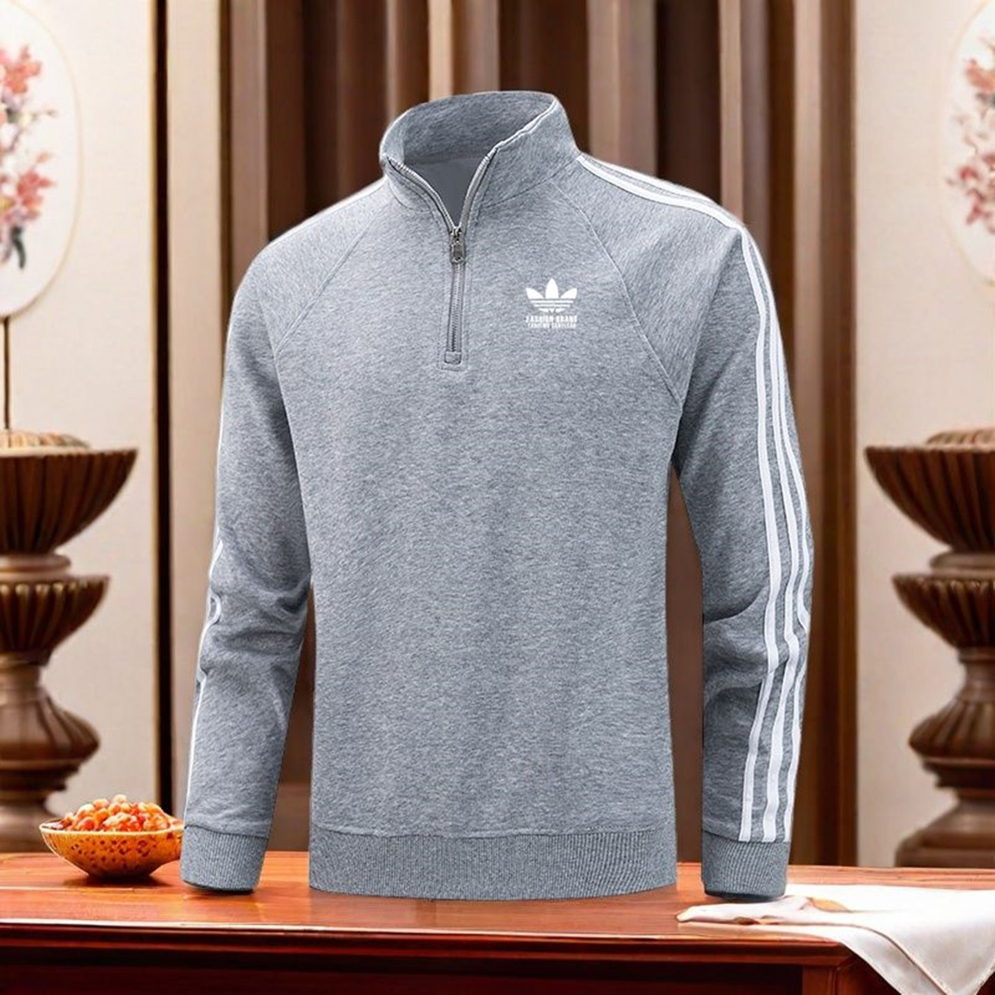 兰瑟姆三叶草2026春秋季纯棉运动卫衣男士立领套头衫打底衫外套女,淘宝优惠券,粉丝福利购,淘宝优惠卷