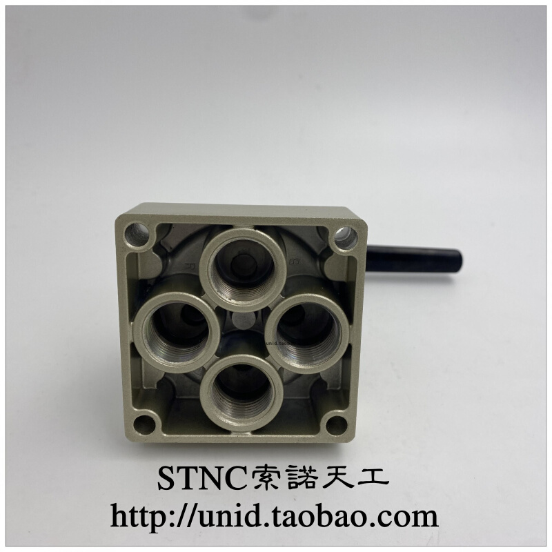 【STNC索诺天工】TGA34-S-08 10 15 三位四通中封 底部接管手转阀 - 图0