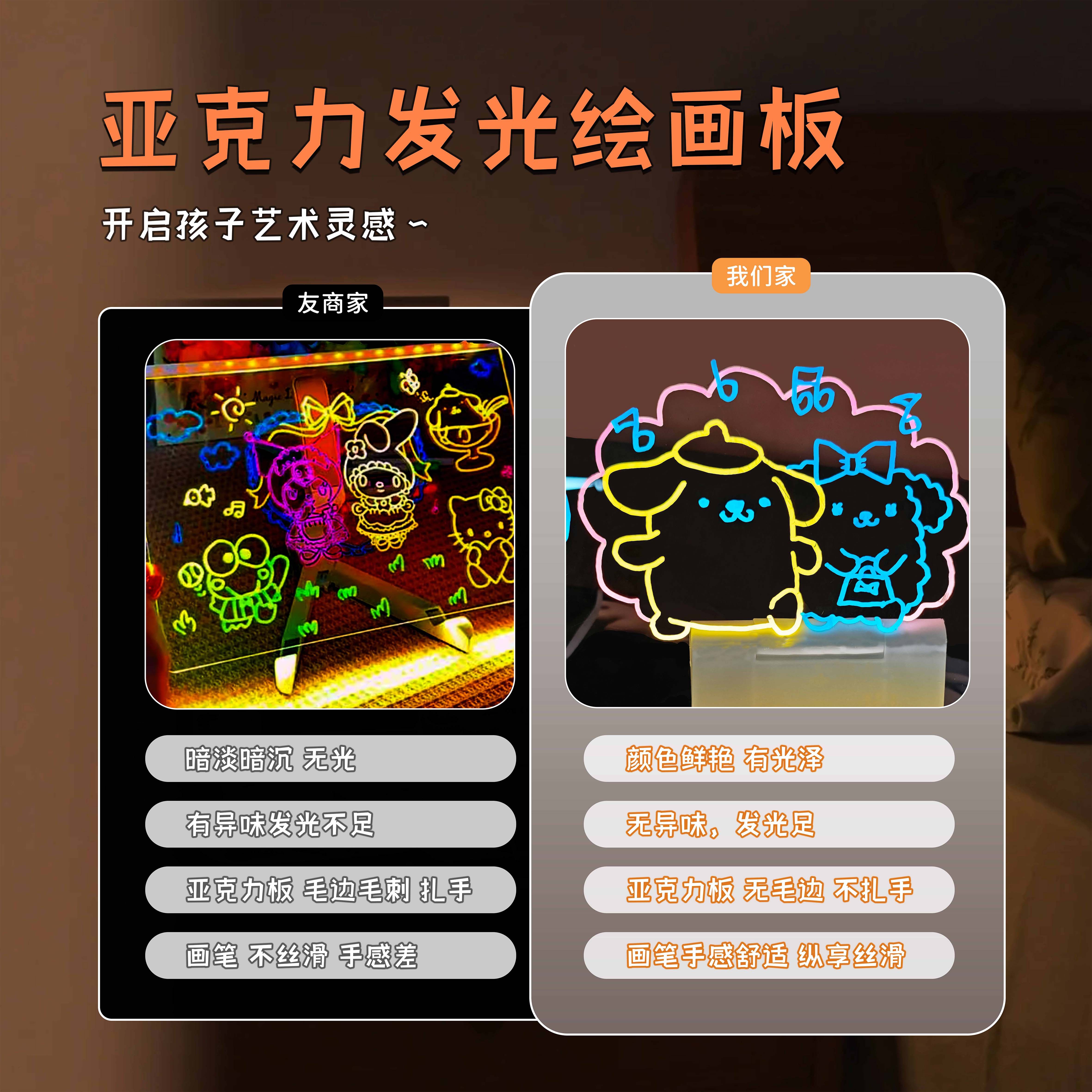 儿童涂鸦画板diy手绘玩具发光绘画板小朋友女孩手工益智生日礼物,淘宝优惠券,粉丝福利购,淘宝优惠卷