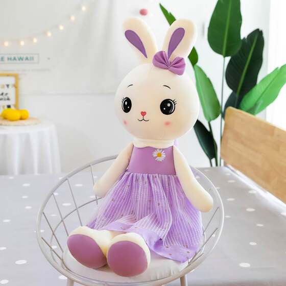 Large plush toy rabbit sleeping pillow white rabbit doll princess doll cute girl bed doll