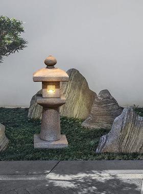 中式太阳能户外灯别墅景观草坪灯庭院石灯笼日式花园造景布置摆件