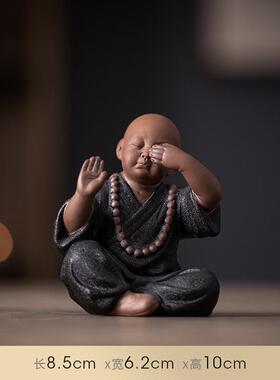 bg54紫砂四不小和尚茶宠摆件创意可养可爱陶瓷茶台摆