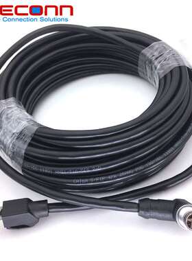 90度直角弯头M12 X编码8Pin 8芯公头转RJ45网线 万兆CAT6A 10GB/S