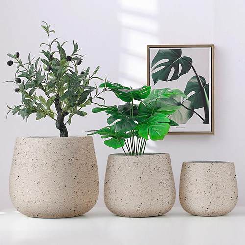 水泥花盆花箱种植箱户外庭院花卉绿植盆景盆酒杯形镁泥盆北欧风格 - 图0