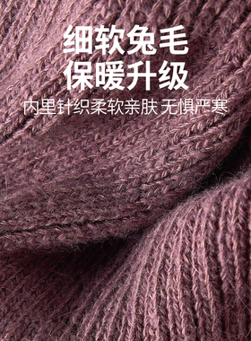 恒源祥中老年人帽子女款2026新款冬季加厚洋气妈妈奶奶兔毛毛线帽