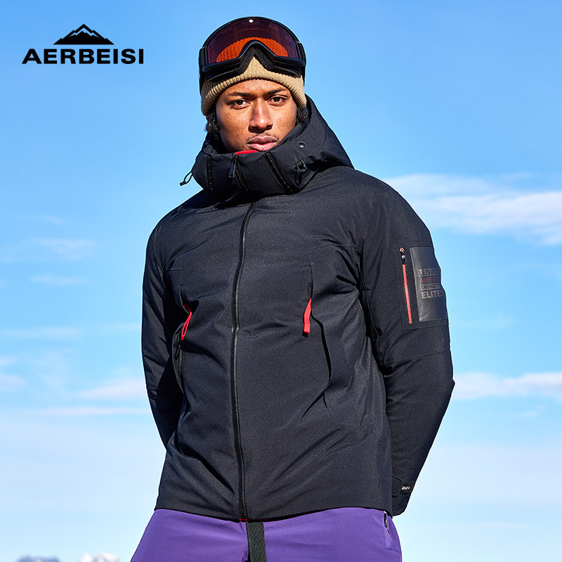 阿尔卑斯石墨烯蓄热90鸭绒滑雪服外套冬季户外防寒加厚羽绒服男女