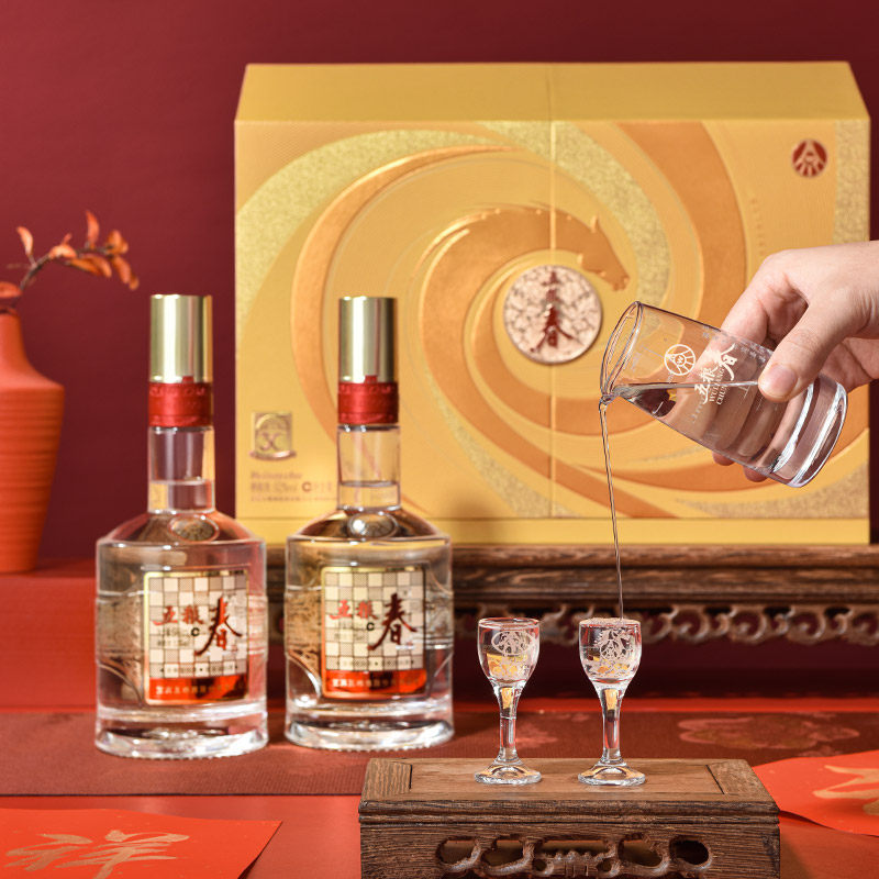 [年货节送礼]五粮春马年生肖礼盒52度纯粮食酒浓香白酒588ml*2瓶