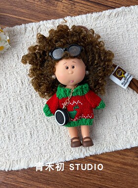 圣诞节土豆娃娃包挂件爆炸头毛衣围巾衣新款背包挂饰车钥匙扣礼物
