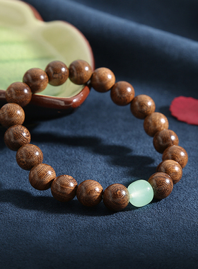 柒次方金丝檀木圆珠手串