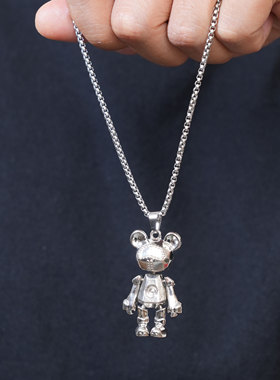 柒次方合集合金吊坠机械小熊项链