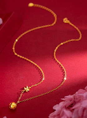 周家同款雪花铃铛套链网红时尚个性潮流ins风铃铛沙金锁骨项链女