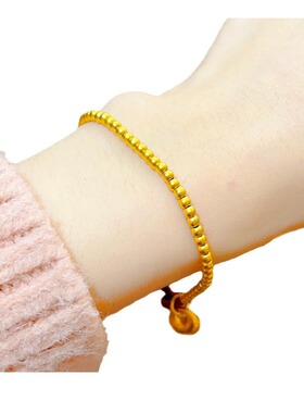 金店同款越南沙金金豆豆小胖福红绳手链女高级感手饰素链个性气质