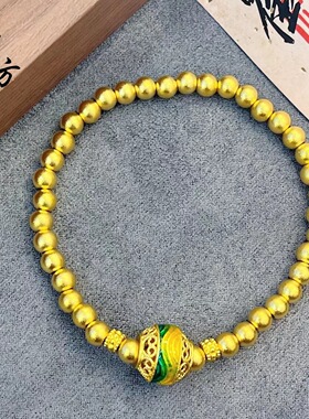 金店同款越南沙金手串国色生香千里江山珠手链珐琅彩烧蓝项链饰品