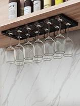 Stainless Steel Red Wine Glass Shelf Upside Down High Foot Cup Shelving Shelf Home Light Lavish High-end Pendulum hanging wine cabinet