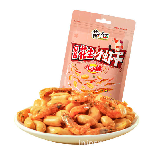 黄飞红小鱼小虾干98g麻辣花生甜脆鳀鱼休闲零食下午茶解馋下酒菜