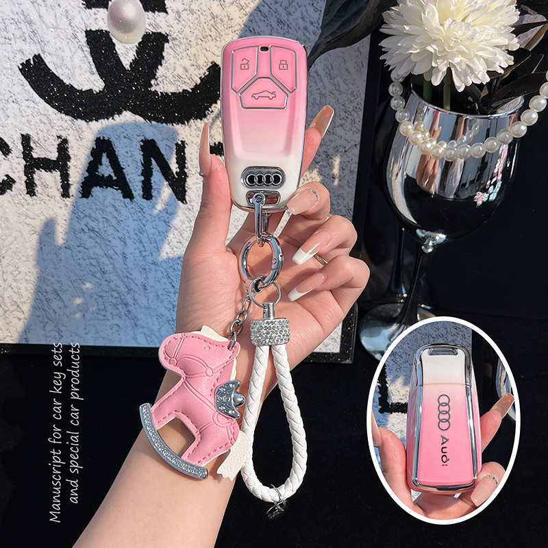 奥迪汽车钥匙套a6la4lq5la3q3钥匙扣q2la7a8q4etronA6L新款钥匙壳