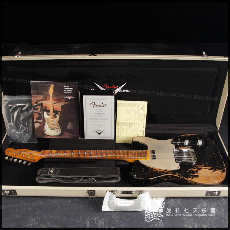 Fender Custom Shop 52 Tele 超级重度做旧款 黑色 美产 电吉他 - 图3