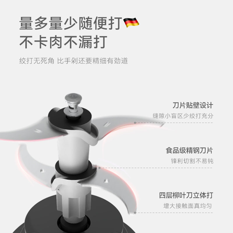 德国立时绞肉机家用电动小型多功能全自动搅拌机打碎肉打馅蒜泥机 - 图2