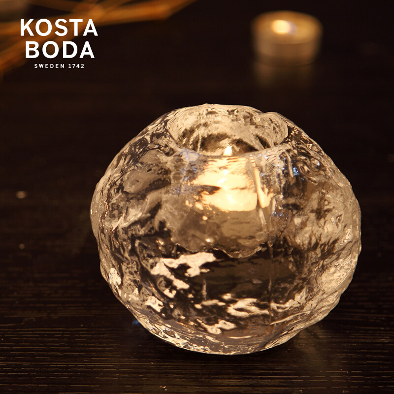 瑞典kosta boda Snowball创意烛台 精致冰晶球烛台 精致摆件 - 图2